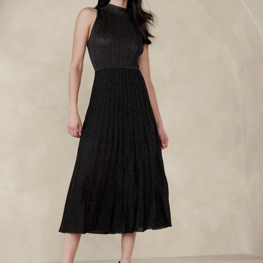 Banana Republic Pleated Lustro Dress